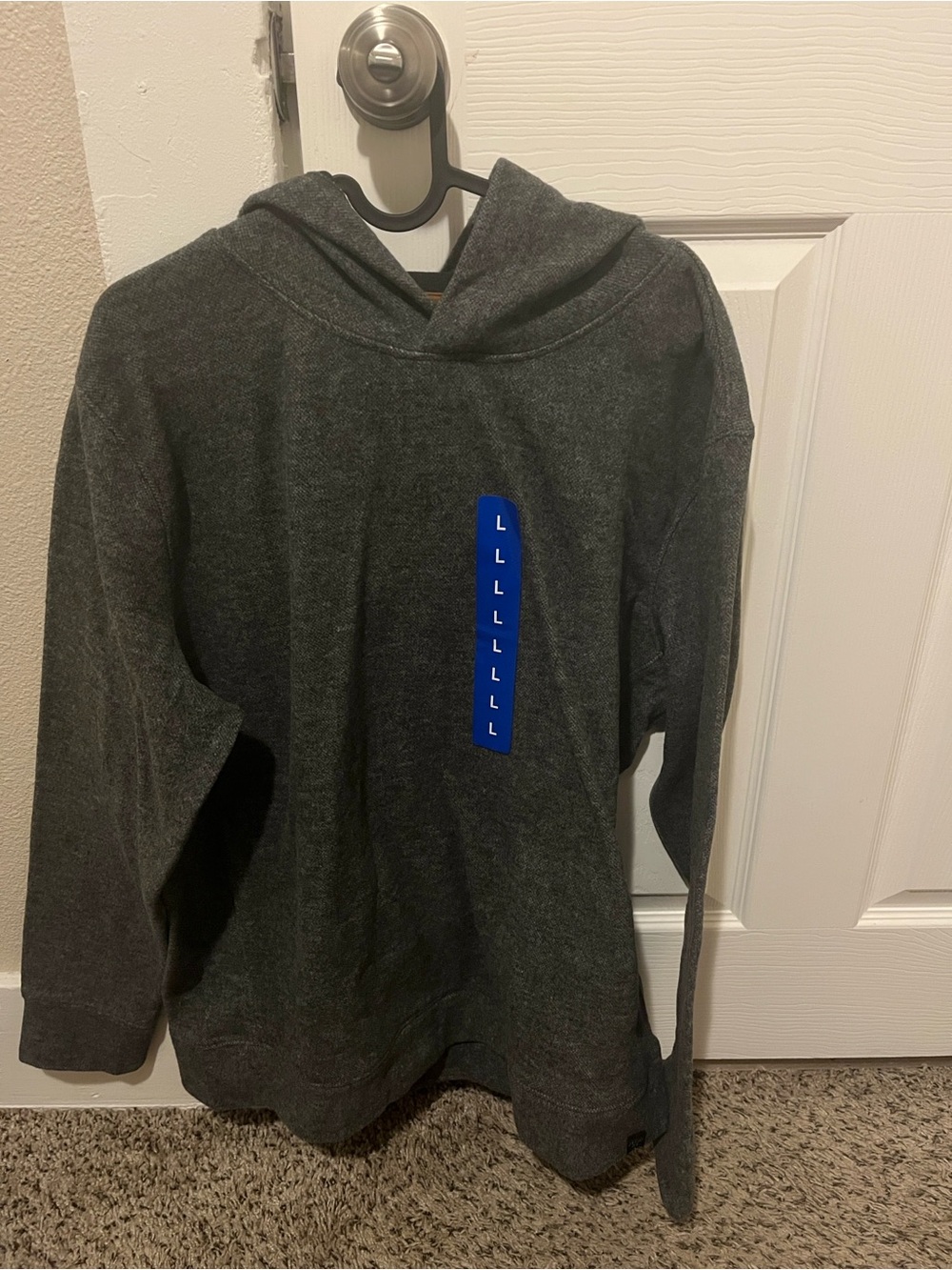 Jachs New York Men's charcole colored Hooded Sweatshirt with Brown Trim Inside